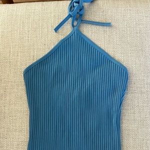 Blue knit halter Zara dress size small mini dress